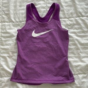 Girls Purple Nike Pro racerback tank top size M